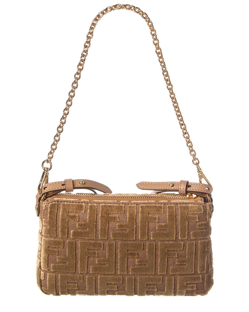 Fendi Baguette Ff Jacquard Velvet Pouch