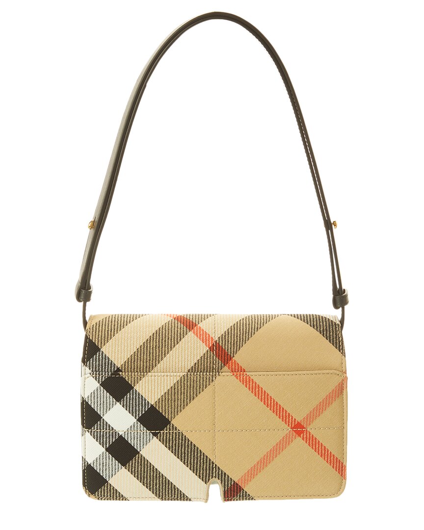Burberry Snip Check Canvas & Leather Shoulder Bag