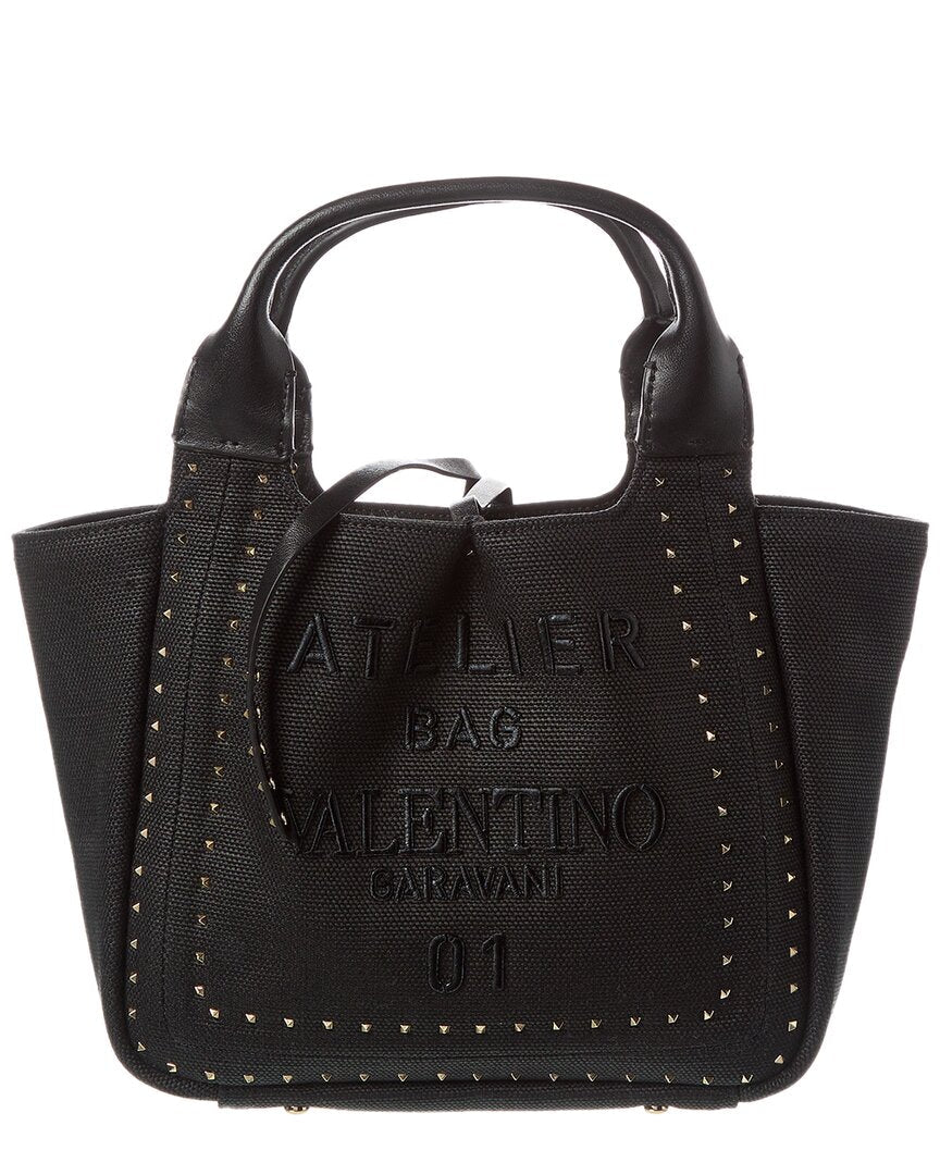 Valentino Atelier Canvas & Leather Tote