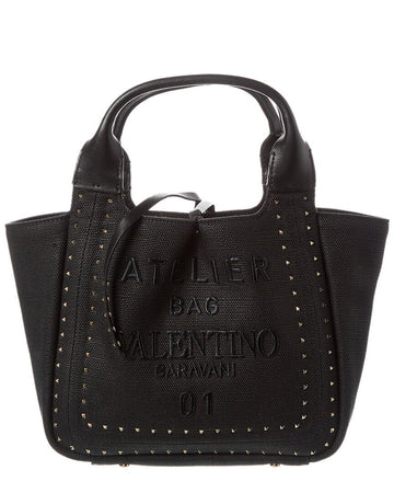 Valentino Atelier Canvas & Leather Tote