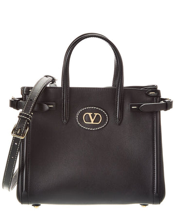 Valentino Vlogo Small Leather Tote