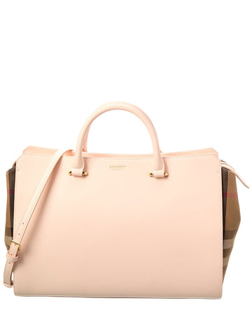 Burberry Banwell Medium Check Canvas & Leather Satchel