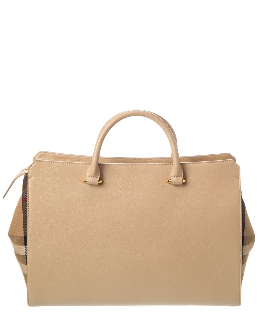 Burberry Banwell Medium Check Canvas & Leather Satchel