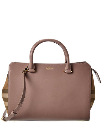 Burberry Banwell Small Check Canvas & Leather Satchel