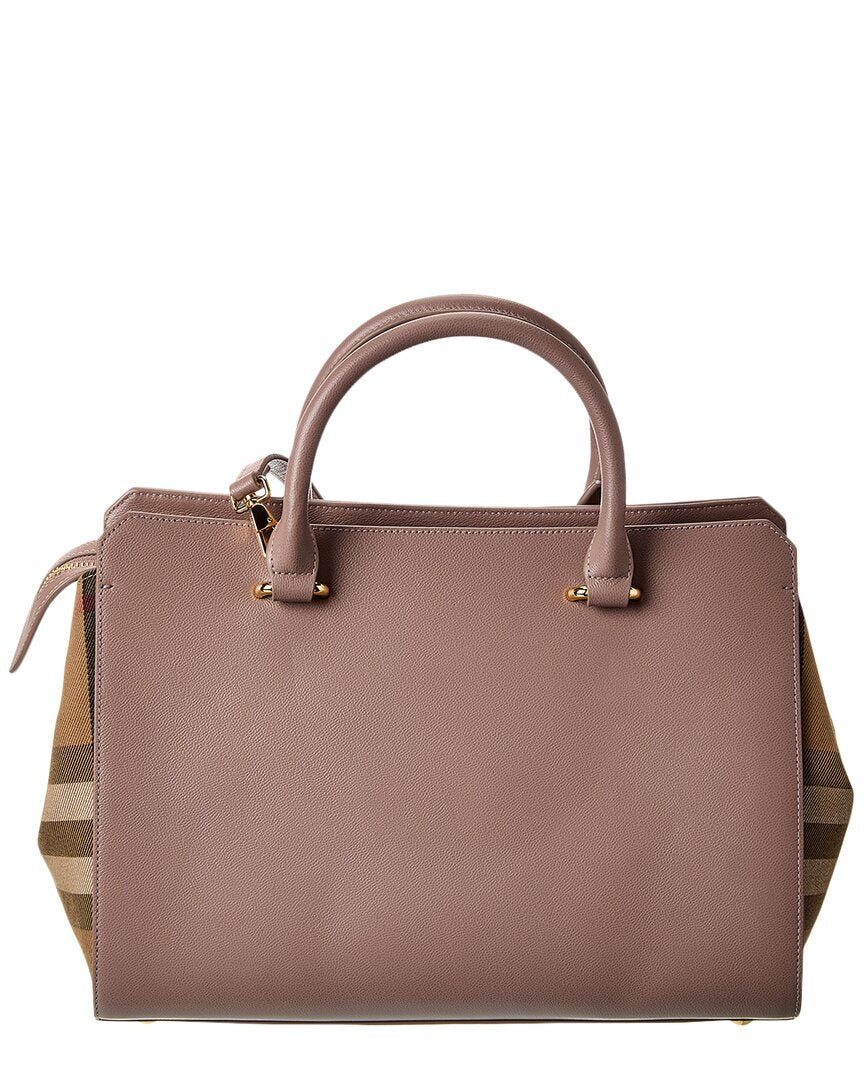 Burberry Banwell Small Check Canvas & Leather Satchel