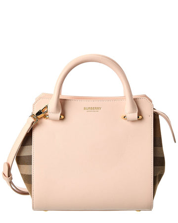 Burberry Banwell Check Canvas & Leather Satchel
