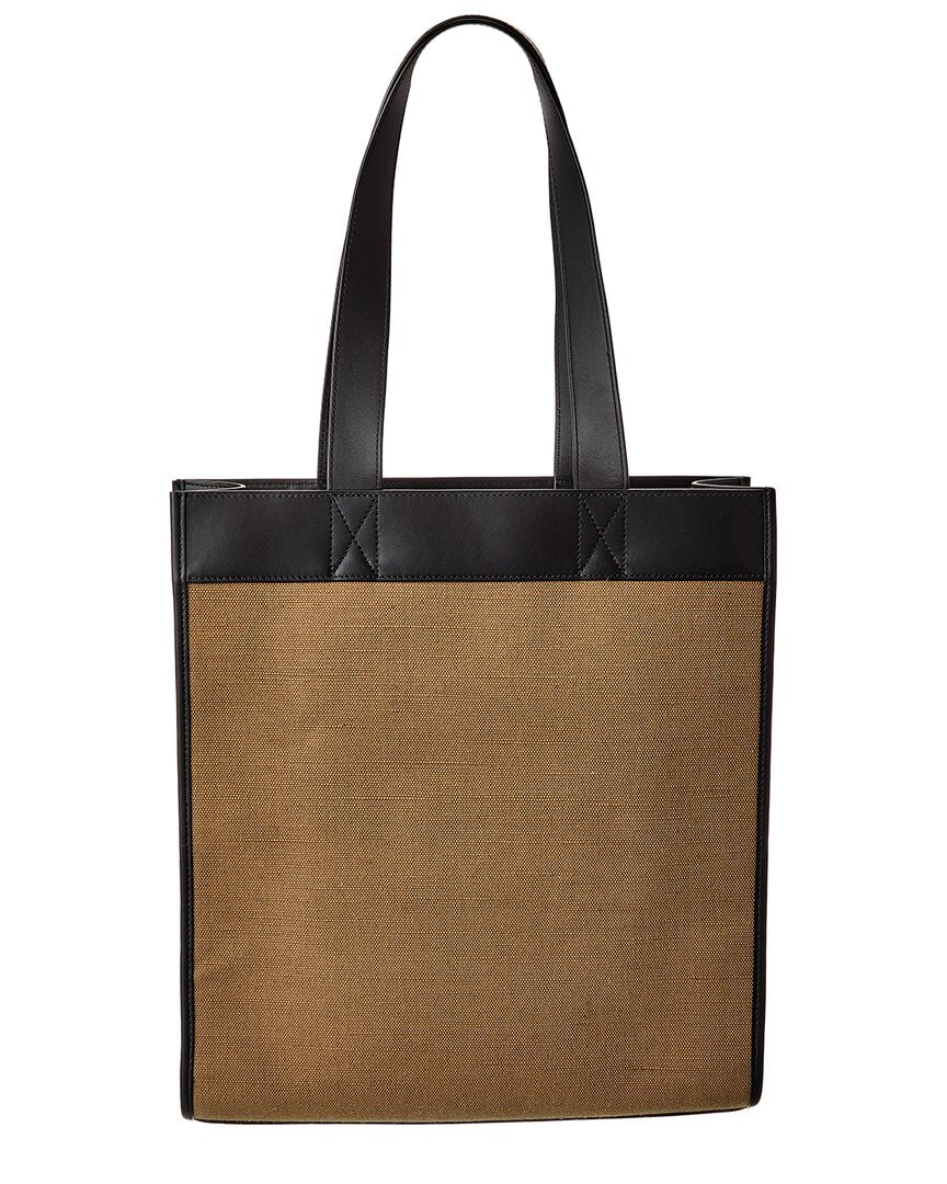 Burberry Logo Canvas & Leather Tote