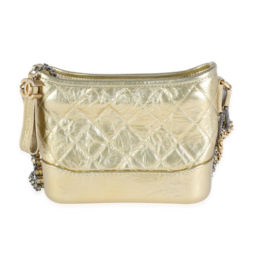 Top Quality Chanel Gold Quilted Calfskin Small Gabrielle Hobo
