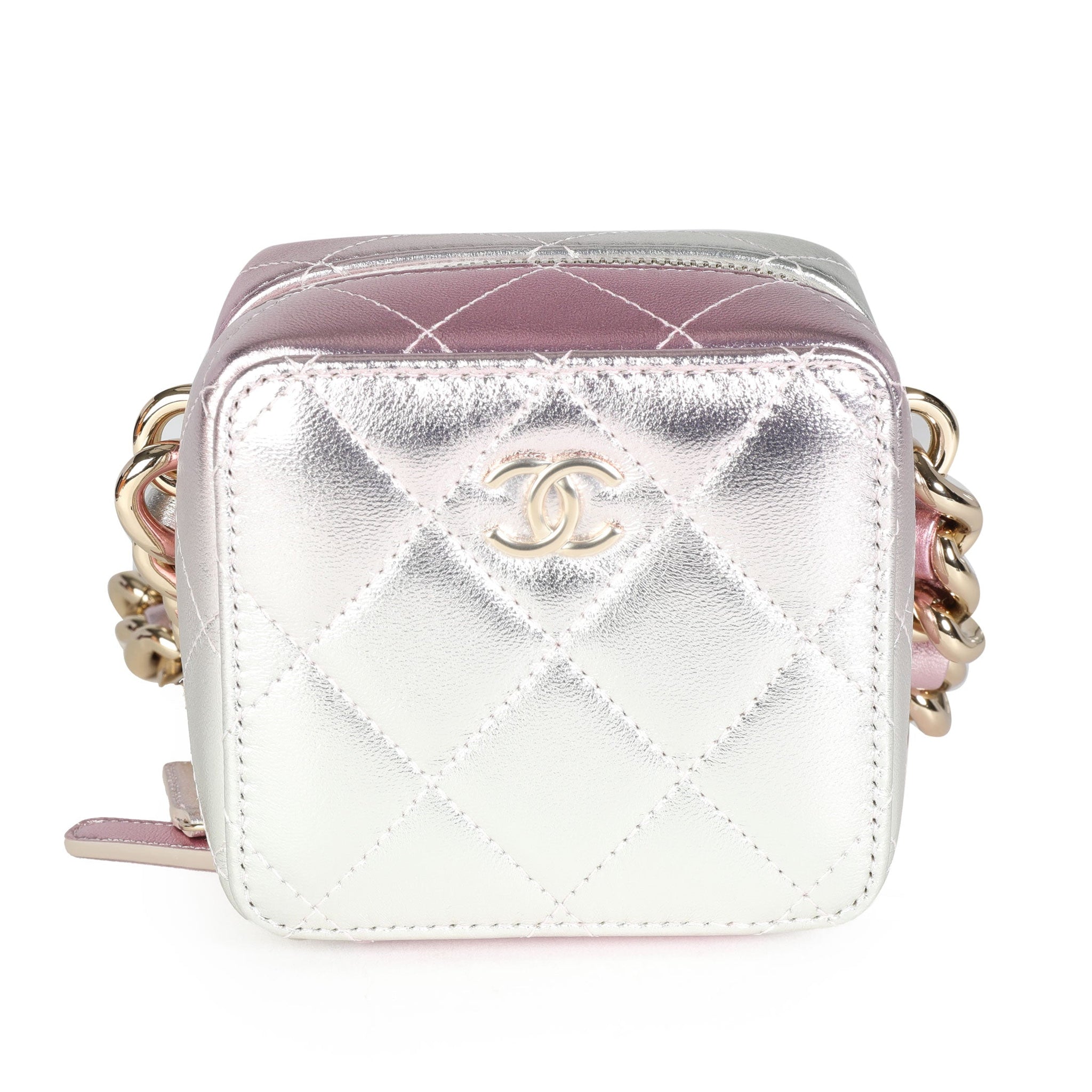 Top Quality Chanel Iridescent Quilted Lambskin Like a Wallet Cube Chain Bag