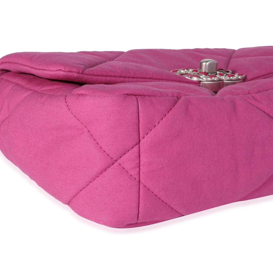 Top Quality Chanel Fuchsia Quilted Cotton Medium 19 New Bag