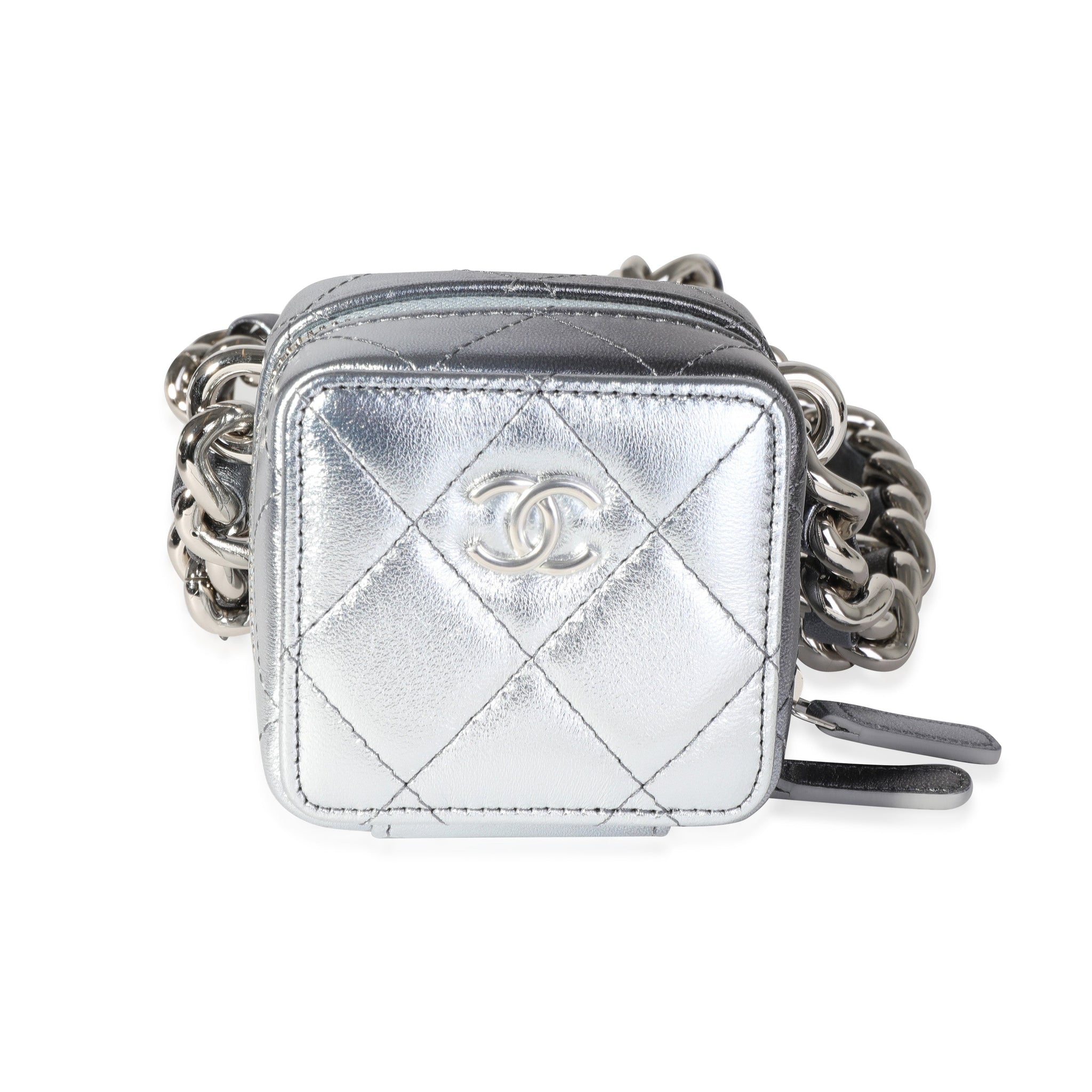 Top Quality Chanel Metallic Lambskin Quilted Coco Punk Clutch With Chain