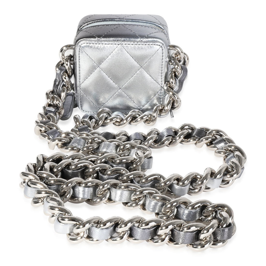 Top Quality Chanel Metallic Lambskin Quilted Coco Punk Clutch With Chain