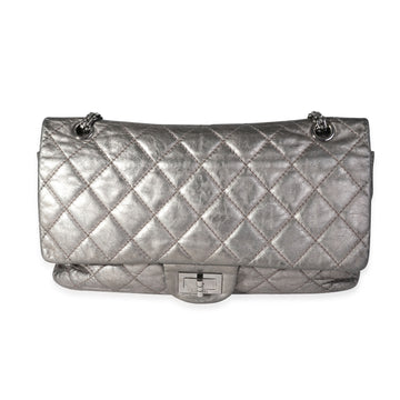 Top Quality Chanel Metallic Pewter Crinkle Lambskin Reissue 2.25 227 Double New Bag