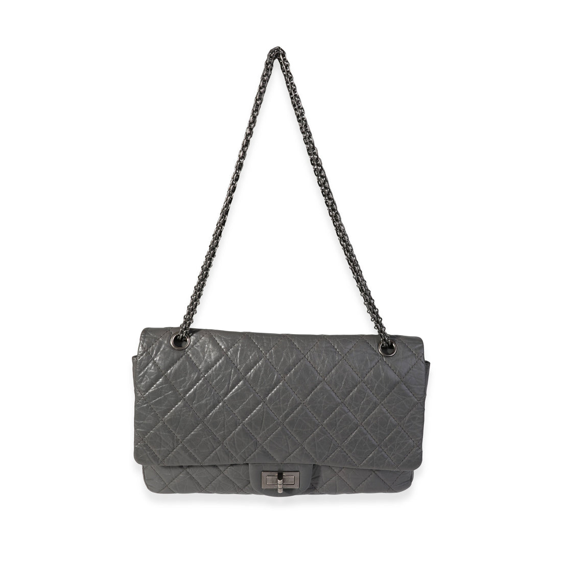 Top Quality Chanel Gray Quilted Aged Calfskin Reissue 2.55 227 Double New Bag