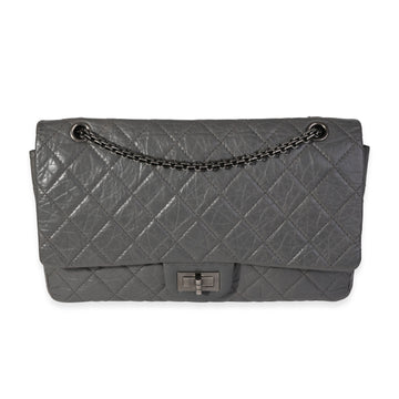 Top Quality Chanel Gray Quilted Aged Calfskin Reissue 2.55 227 Double New Bag