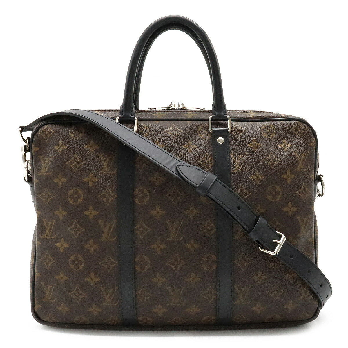 Louis Vuitton Monogram Macassar Porte-Documents Voyage PM 2way Briefcase M52005