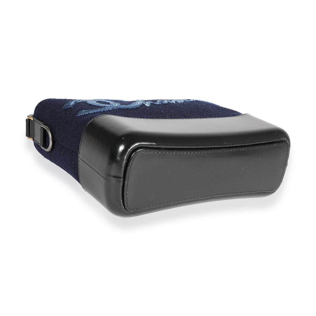 Top Quality Chanel Navy Wool Paris-Hamburg Embroidered Large Gabrielle Hobo