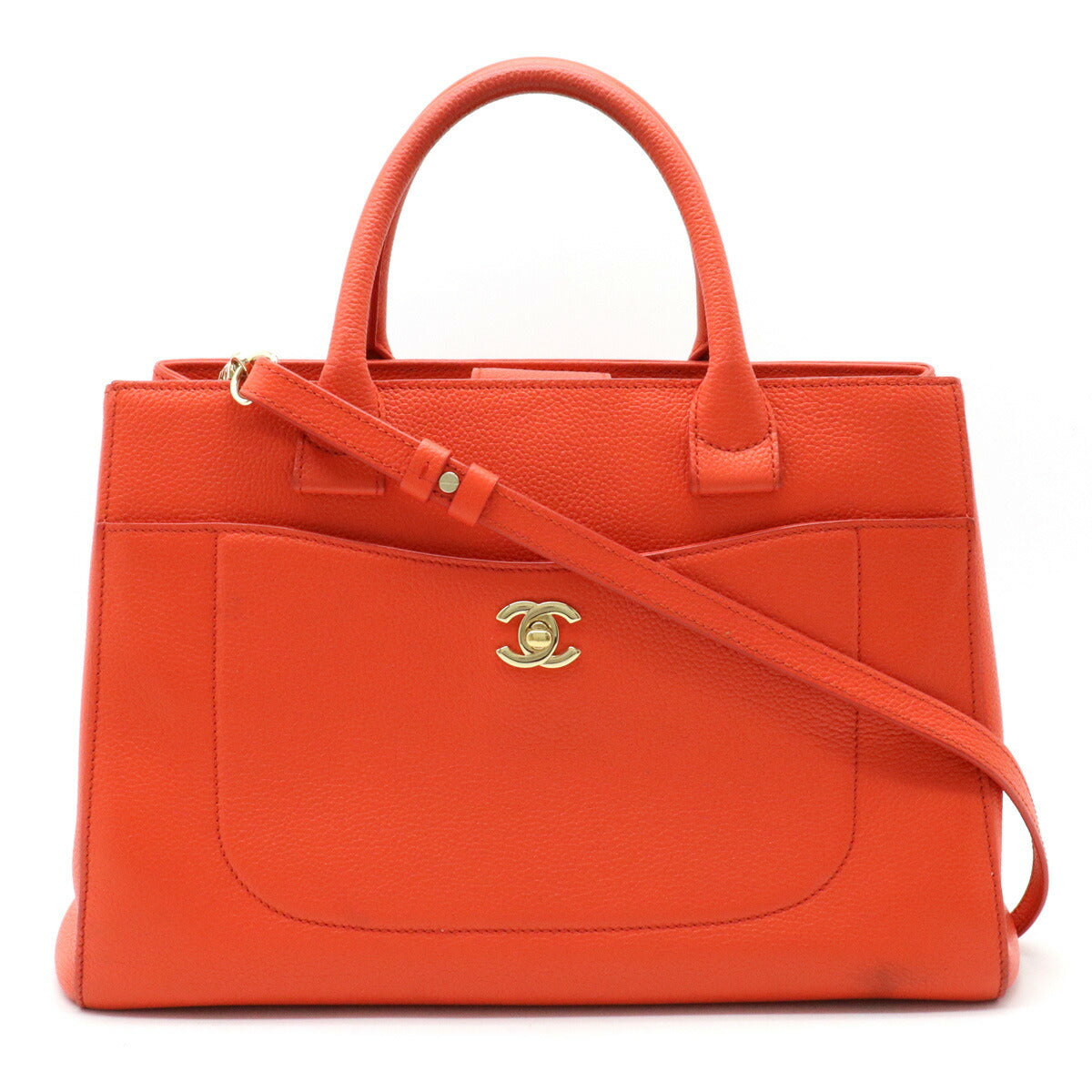 Chanel Caviar Skin Neo Executive 2way Bag Orange A69930