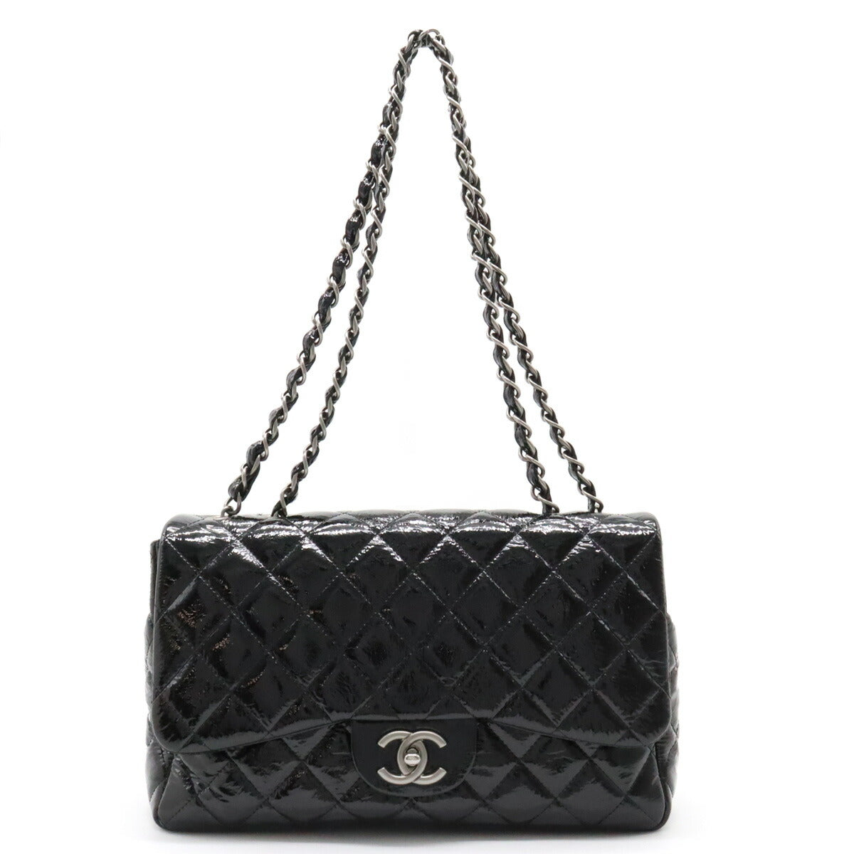 Chanel Patent Leather Matelasse 30 Shoulder Bag A28600
