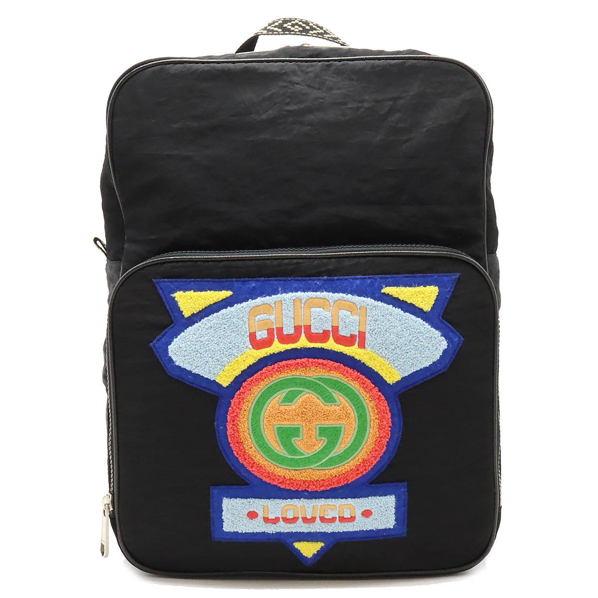 Gucci Nylon Leather Terry Cross Patch Interlocking G Backpack 536724