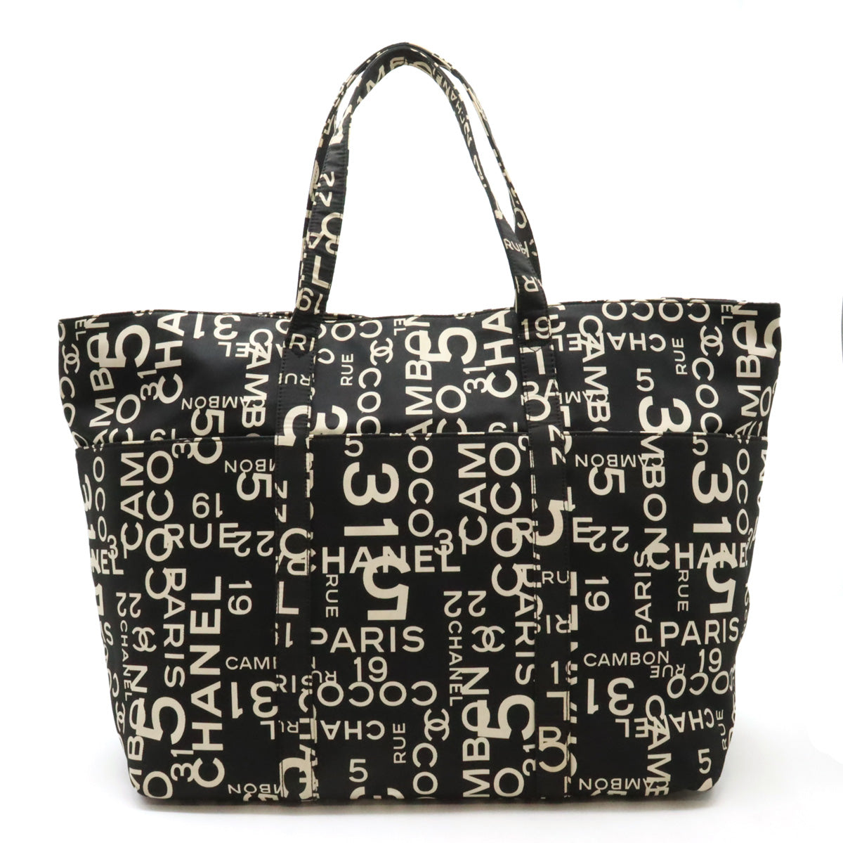 Chanel Canvas By Sea Line 2way Tote Bag Black/Ivory