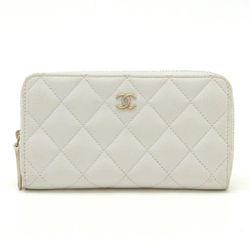 Chanel Caviar Skin Matelasse Coco Mark Small Zip Wallet AP0226