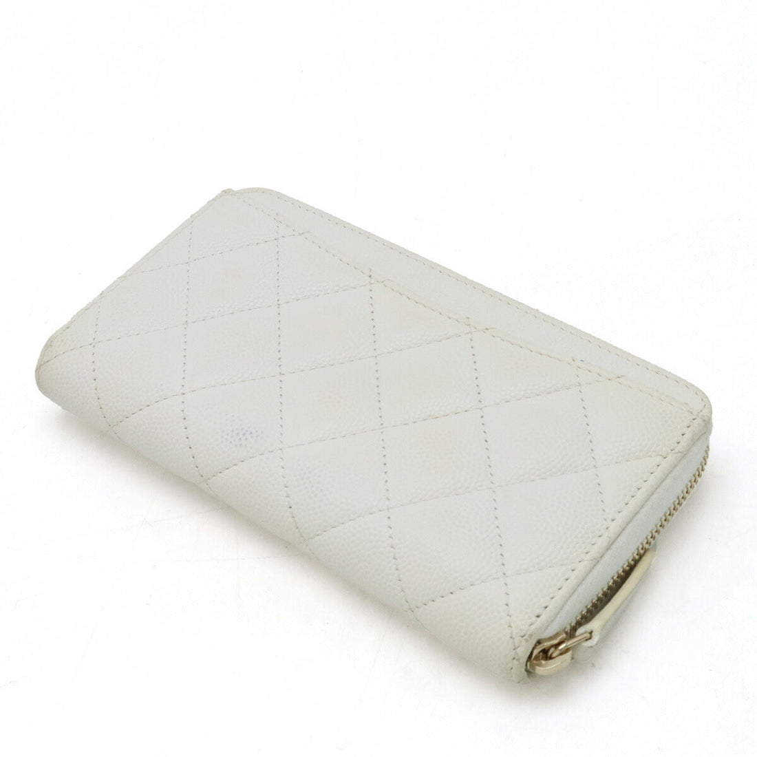 Chanel Caviar Skin Matelasse Coco Mark Small Zip Wallet AP0226