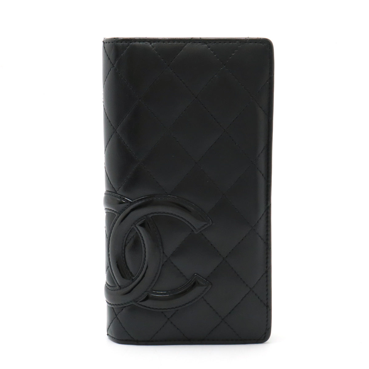 Chanel Cambon Line Bifold Wallet Black Leather