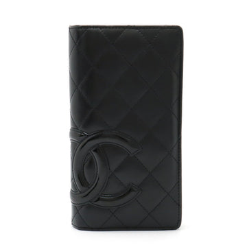 Chanel Cambon Line Bifold Wallet Black Leather