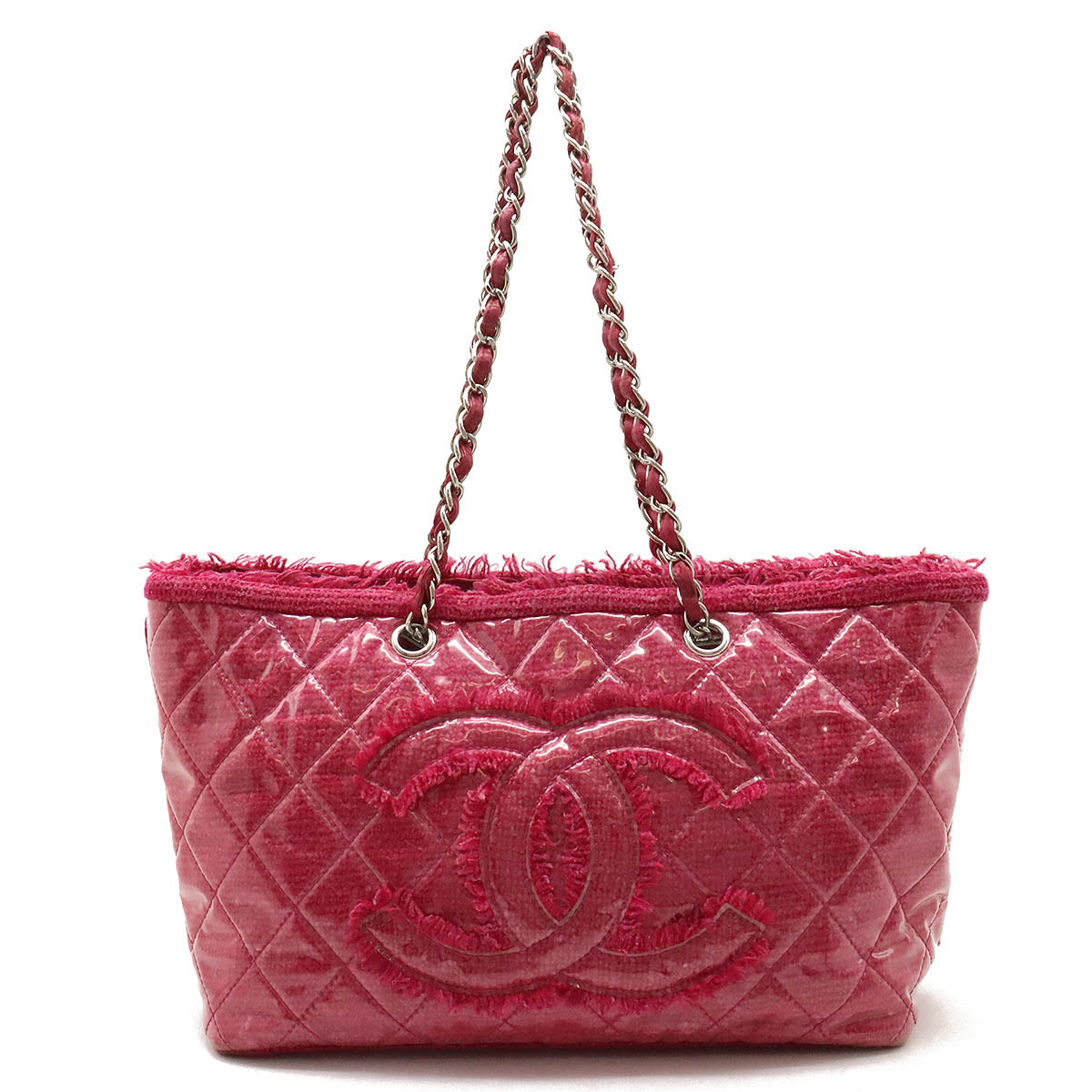 Chanel Patent Coco Mark 2way Tote Bag A47155 Pink