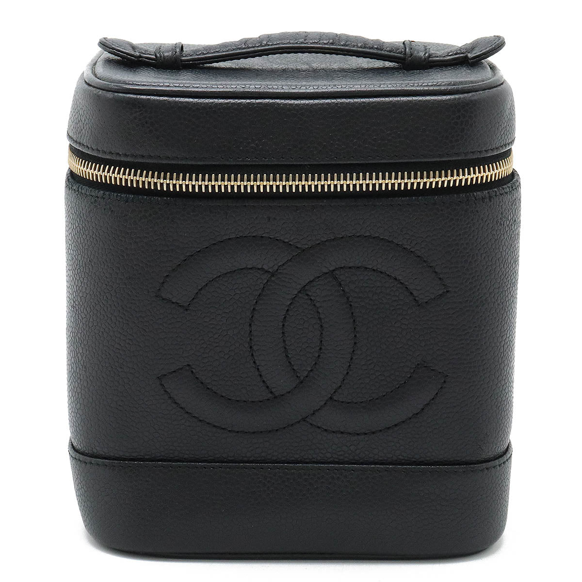 Chanel Caviar Vanity Bag Black Leather