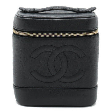 Chanel Caviar Vanity Bag Black Leather