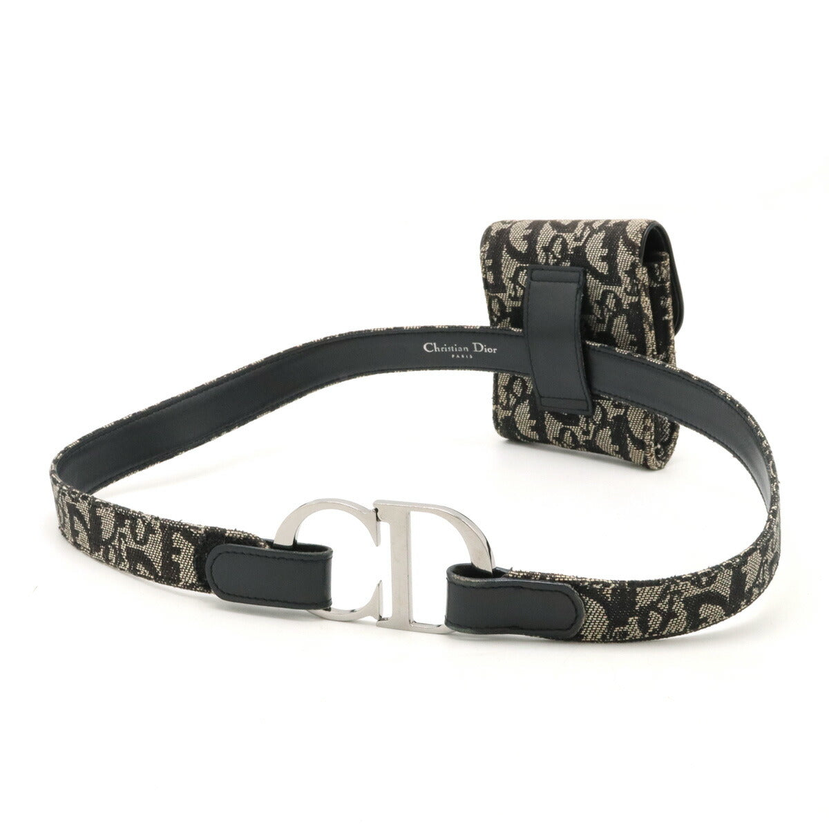 Christian Dior Trotter Canvas Leather Saddle Belt Pouch