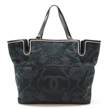 Chanel Canvas/Leather Camellia Coco Mark 2way Tote Bag