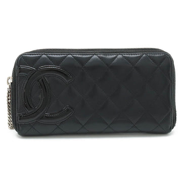 Chanel Cambon Line Coco Mark Long Wallet Black Pink