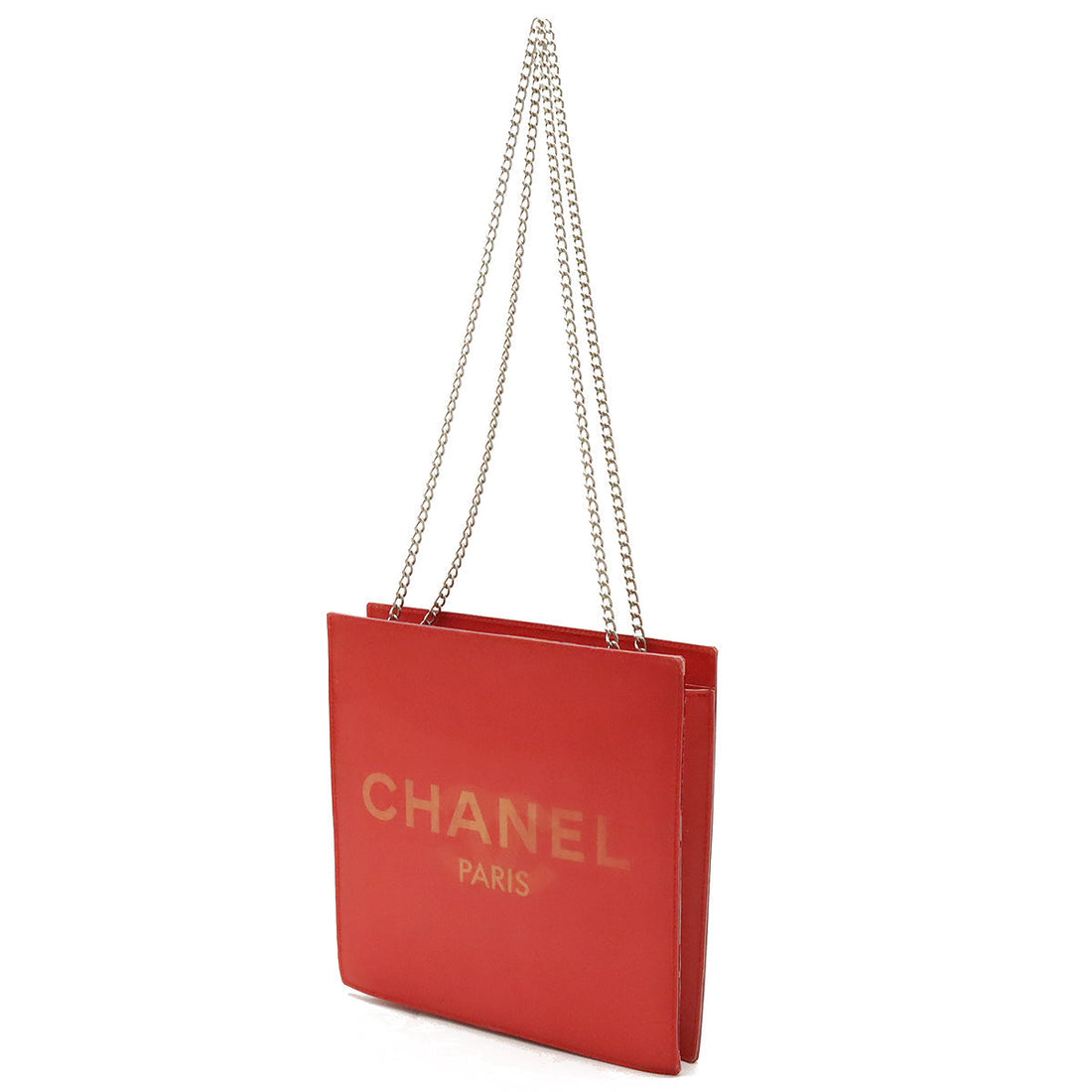 Chanel Hologram Coco Mark Chain Shoulder Bag Red
