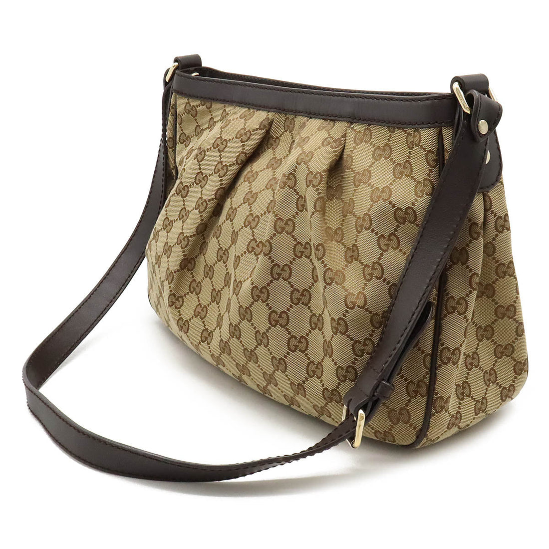 Gucci GG Canvas Sukey Shoulder Bag Leather 296834