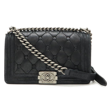 Chanel Suede Leather Boy Chanel Chain Shoulder Bag