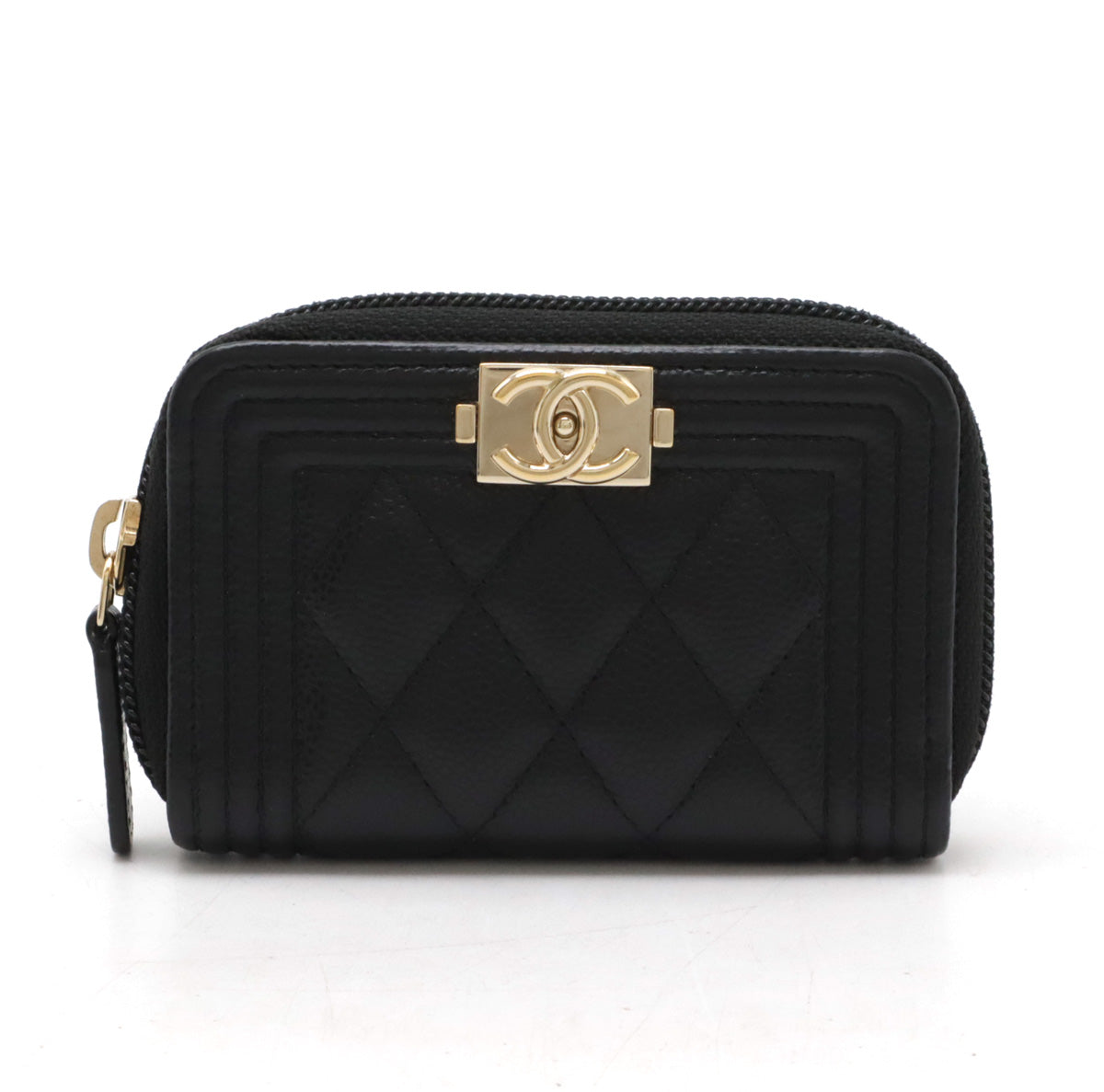 Chanel BOY Chanel Caviar Leather Coin Case A80602