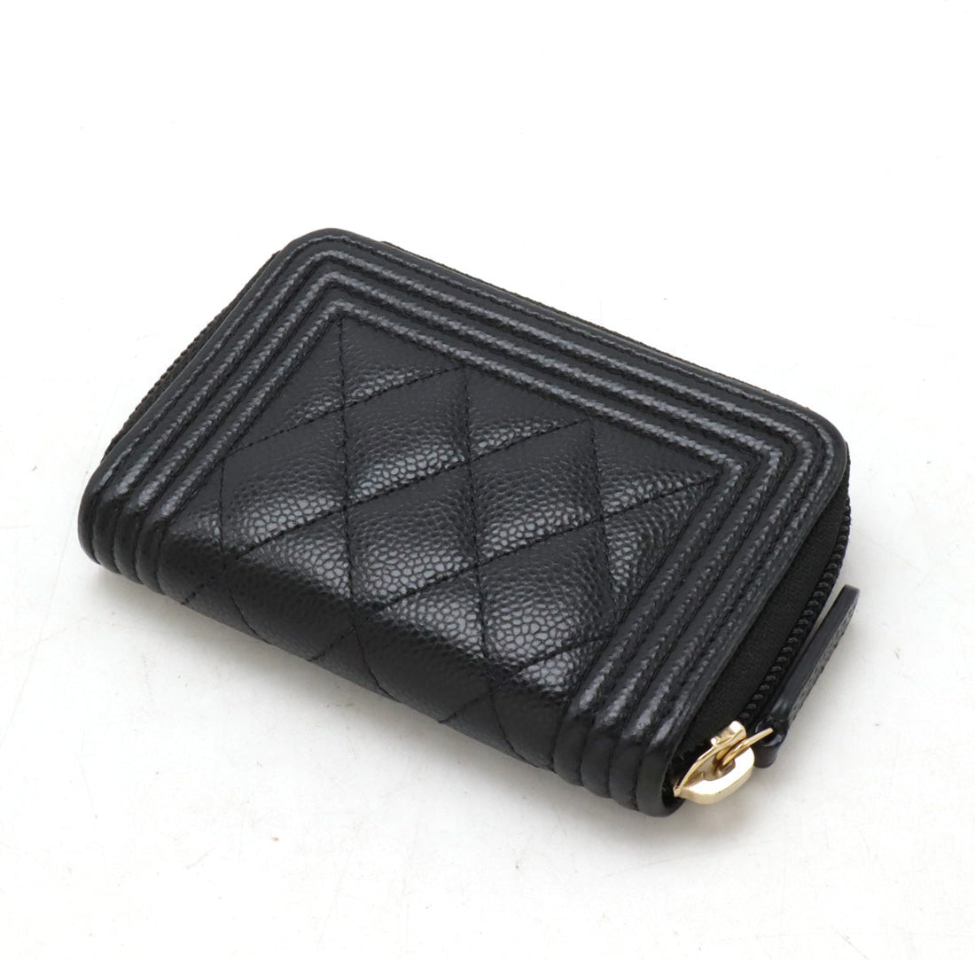 Chanel BOY CHANEL Caviar Leather Coin Case A80602