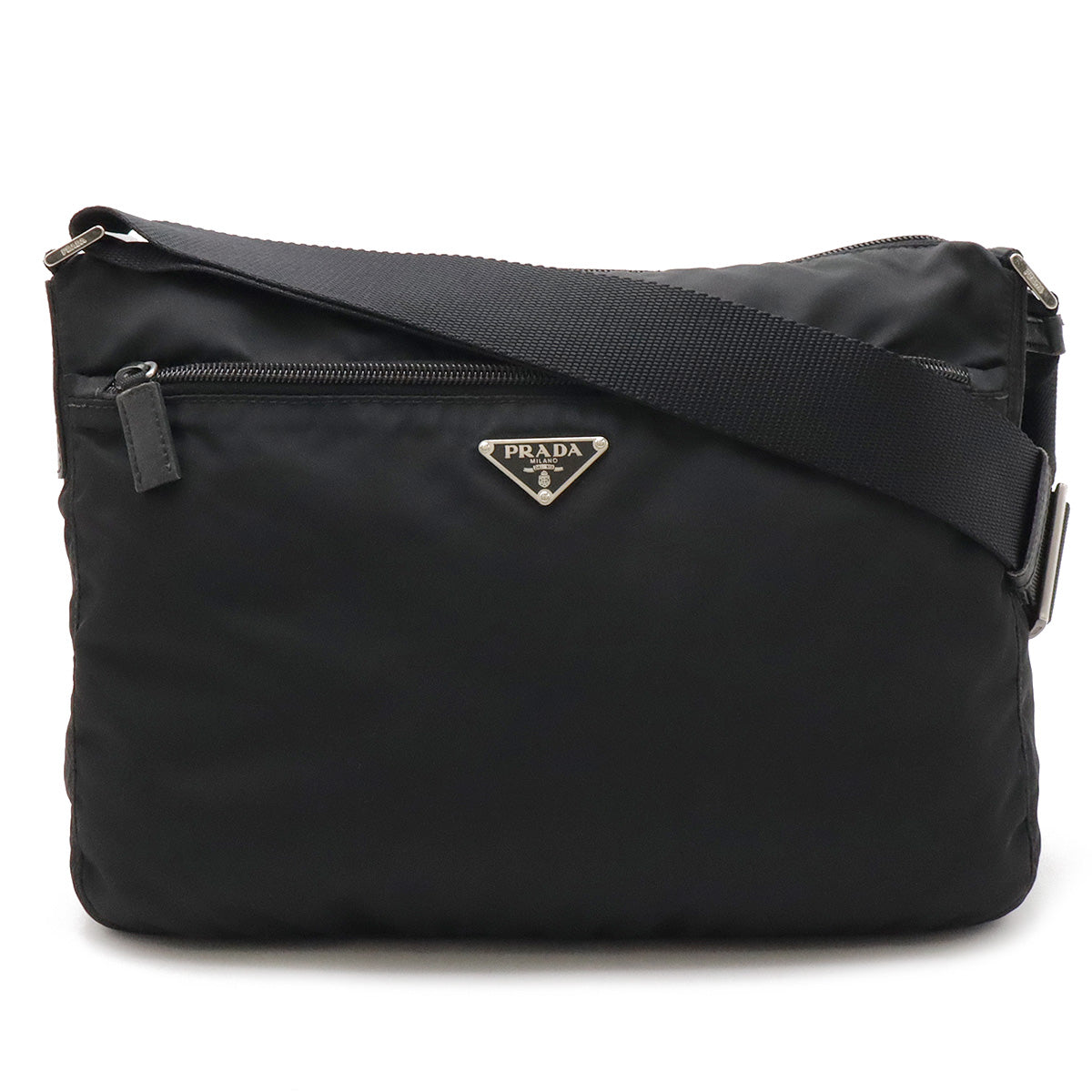 Prada Nylon Leather Logo Shoulder Bag