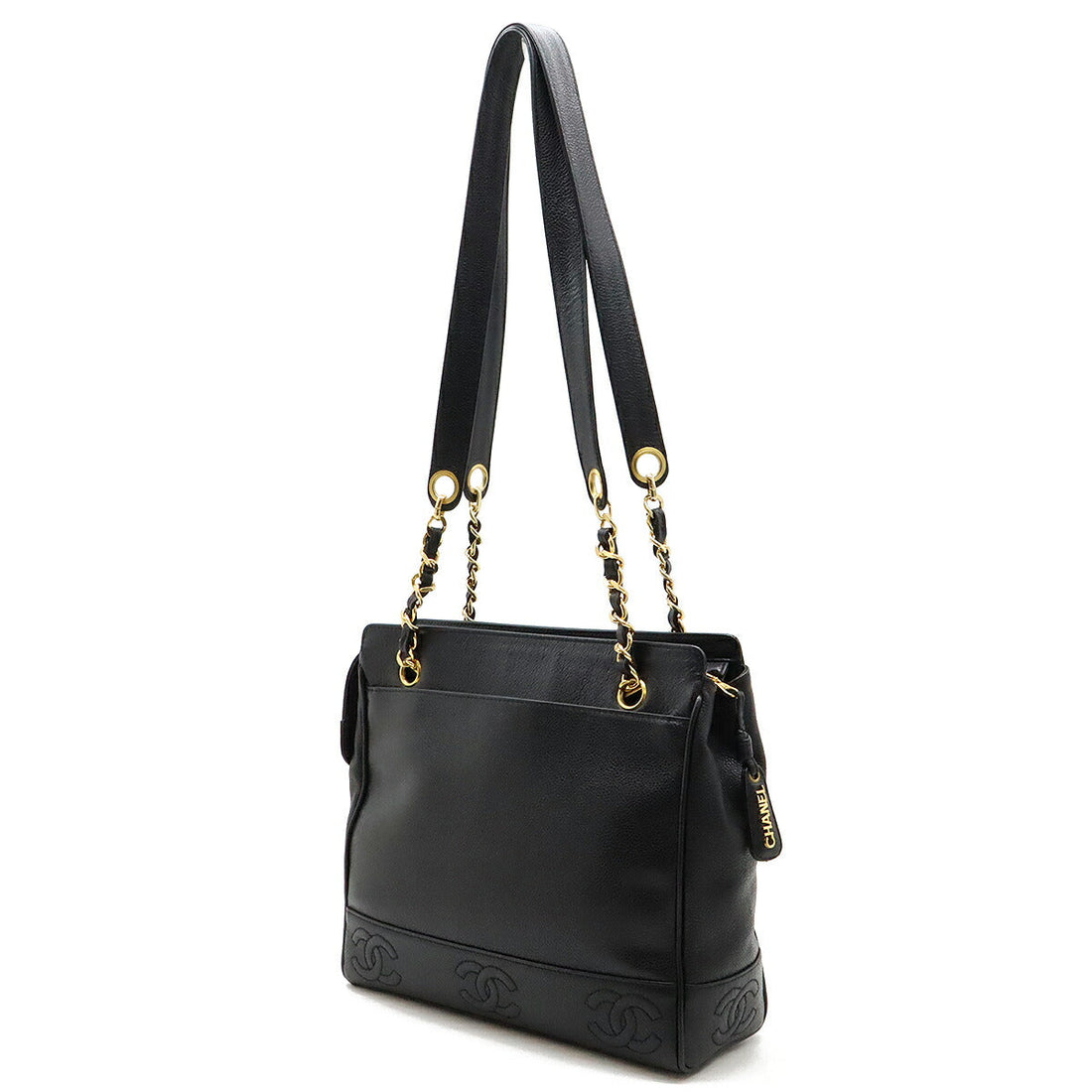 Chanel Caviar Skin Coco Mark Triple Coco 2way Shoulder Bag