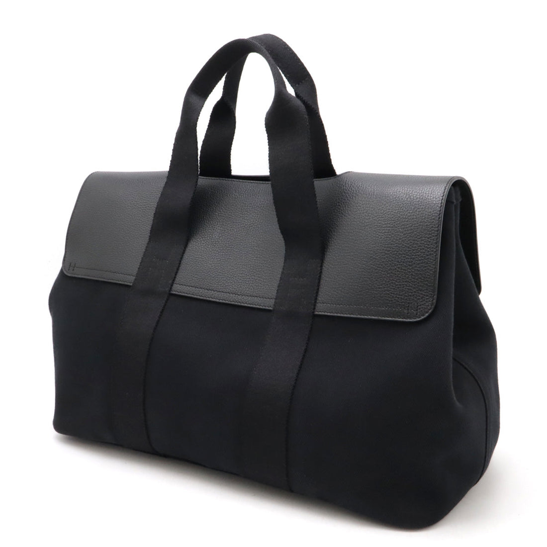 Hermes Valparaiso MM Canvas Leather Tote Bag