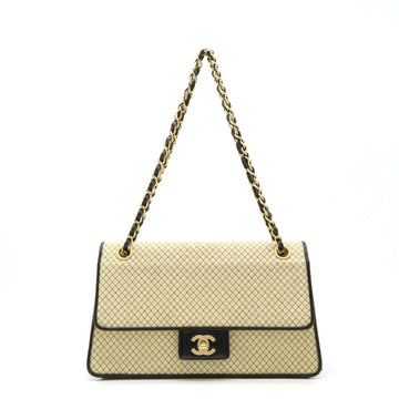 Chanel Cotton Jersey/Enamel Micro Quilting Coco Mark Chain Shoulder Bag Shoulder Bag