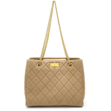 Chanel 2.55 Chain Tote Caviar Leather Beige