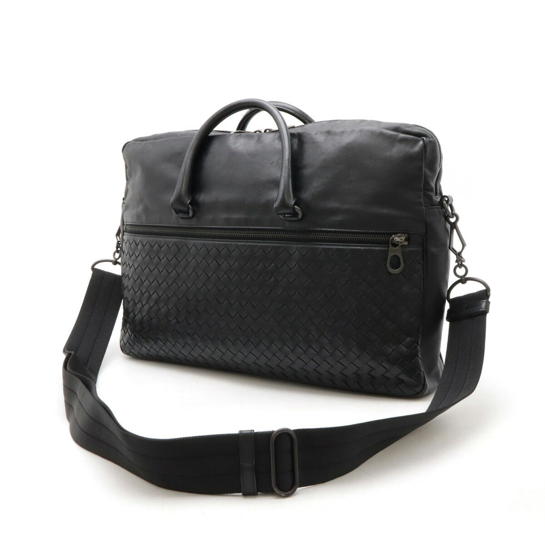 Bottega Veneta Intrecciato 2way briefcase leather black