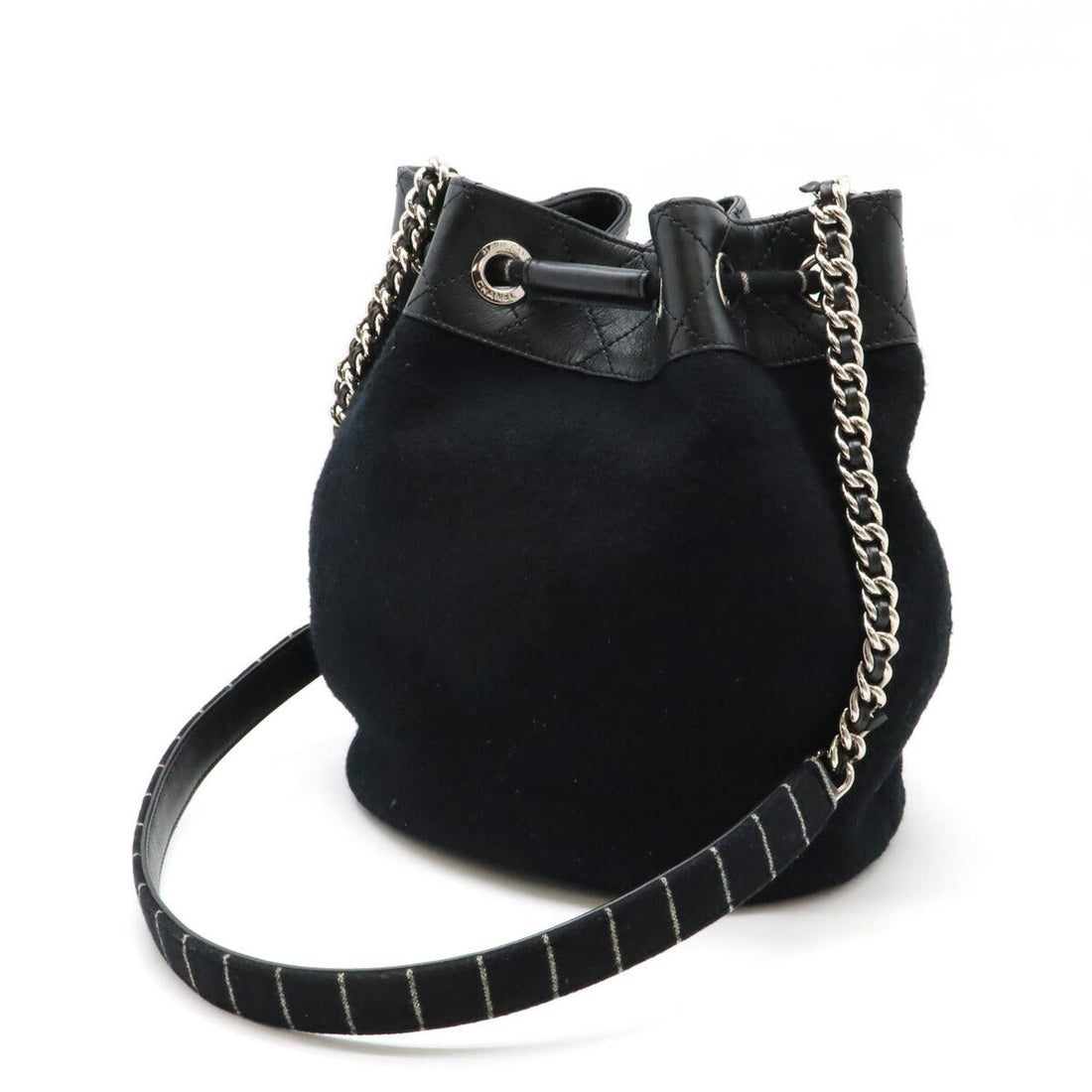 Chanel Matelassé Wool Leather Shoulder Bag
