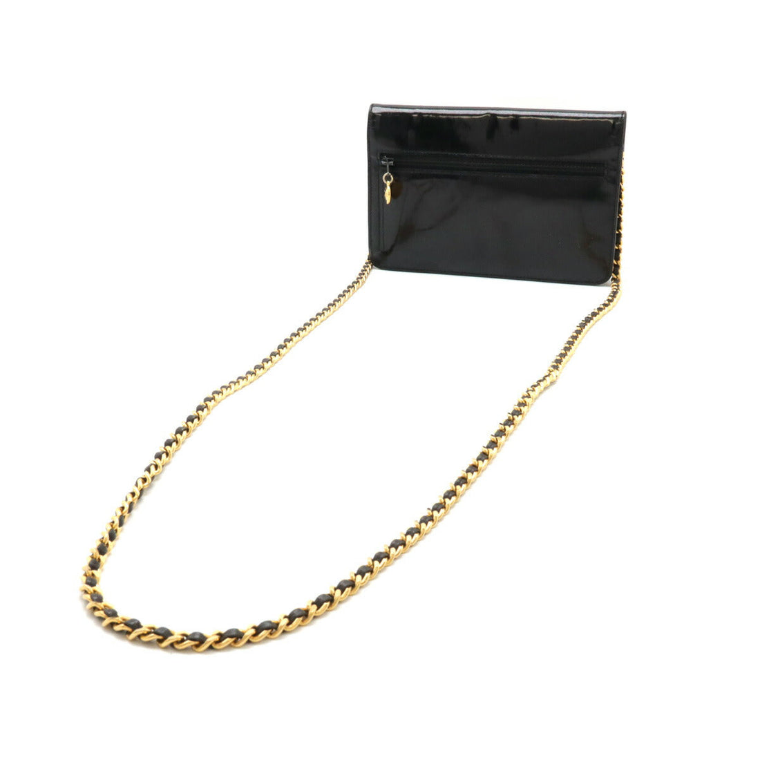 Chanel Patent Leather Coco Mark Chain Wallet Shoulder Bag A13509