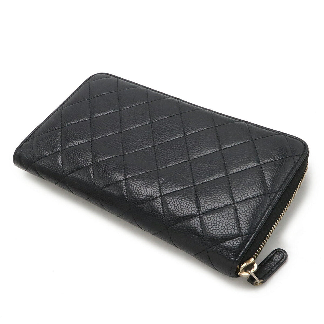 Chanel Caviar Matelasse Zip Wallet A80759