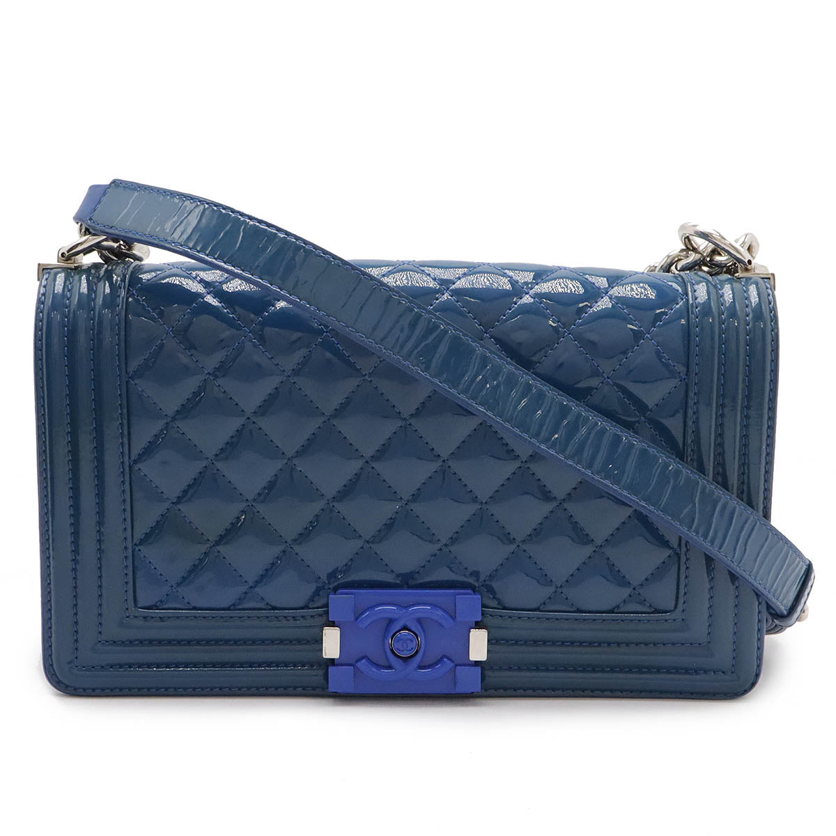 Chanel Boy Matelasse Chain Bag Patent Leather